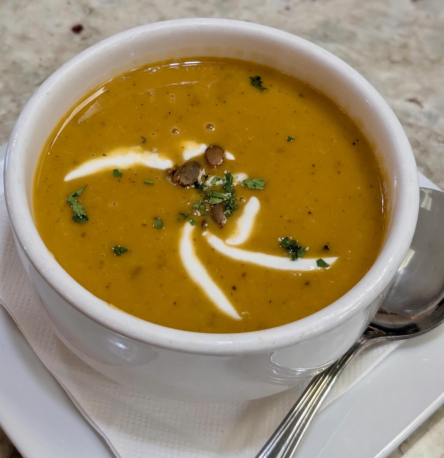 Photo by KISS Cafe in KISS Cafe. May be an image of soup and text.